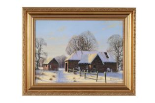 Robert Ritchie - Old Barns Morning Snow | acrylic