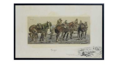 "Snaffles" Charles Johnson Payne - Gunners | hand-tinted lithograph