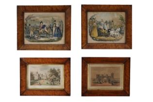 19th Century British School - Four views in the environs of Windsor Castle | hand-coloured prints