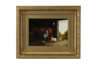 W. Carter - A Milkmaid in a Byre | oil