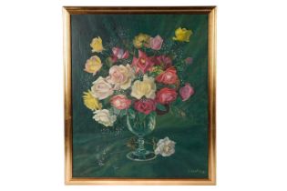 R. Wyatt - Still Life with Roses and Gypsophila | oil
