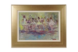 Contemporary British - Impressionist Study of Ballet Dancers | oil
