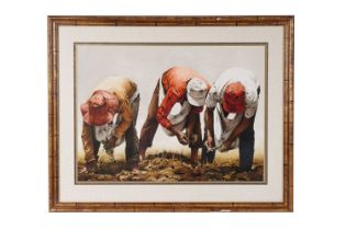 Luis Pantigozo - Peruvian Field Workers | watercolour