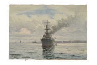 19th Century Continental School - Second World War Battleships | oil