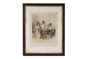 After W. Moore - The Three Graces | print heightened in Chinese white