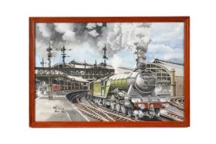 Arthur Gills - The Queen of Scots Locomotive | watercolour