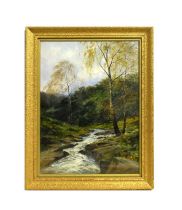 Francis "Frank" Thomas Carter - Early Autumnal Landscape with Rushing Stream | oil