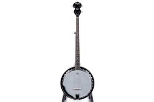 A Washburn B9 five-string banjo