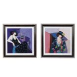 After Itzchak Tarkay - Two portraits of fashionable ladies | limited edition serigraphs