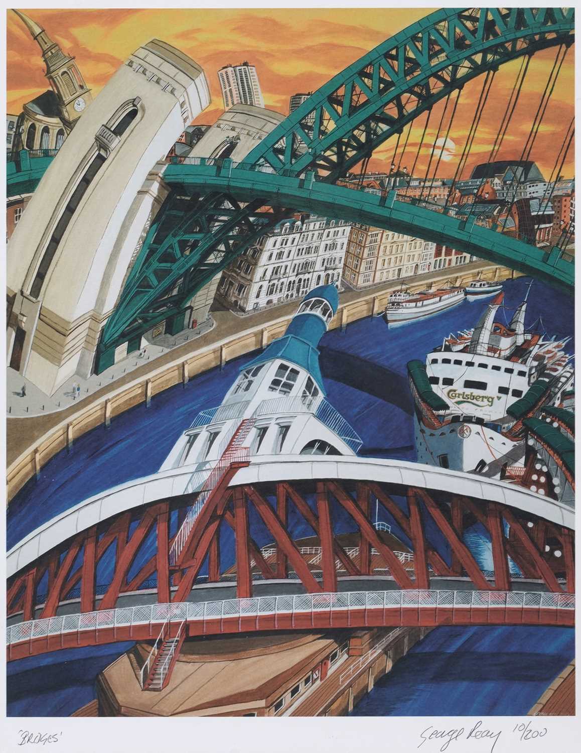 After George Reay - Bridges, Quayside, Princess: three views of Newcastle | limited edition prints - Image 2 of 12