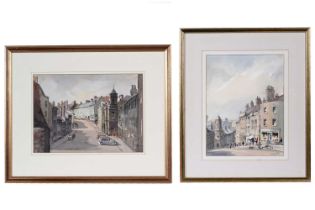 Fred Stott - Two views of Hide Hill, Berwick | watercolour