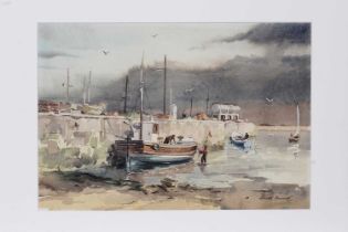 Ronald Lambert Moore - Stormy Skies at Seahouses | watercolour