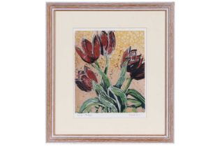 Judy Macklin - Tulips | limited edition linocut