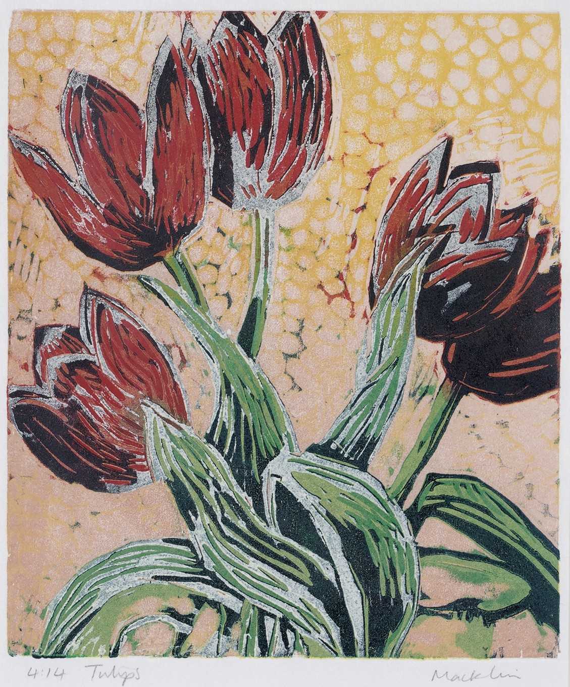 Judy Macklin - Tulips | limited edition linocut - Image 2 of 4