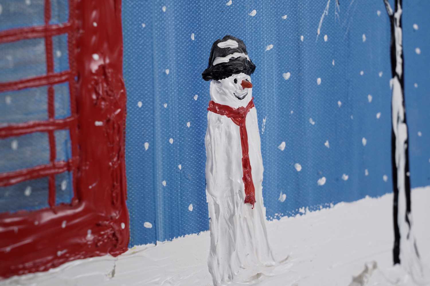Tony Huggins-Haig - Sledging Day; three views of winter fun | acrylic on box canvas - Image 3 of 6