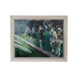 Joyce Mary Tully - Children and Railings | oil