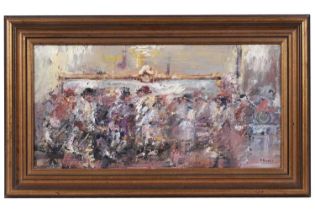 Frank Burke - Bustling Crowds | oil