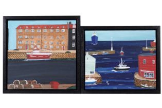 Tony Huggins-Haig - Fish and Chips, and In the Harbour | acrylic on canvas
