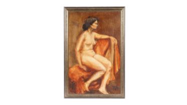 Hazel Adams - Seated Nude | oil