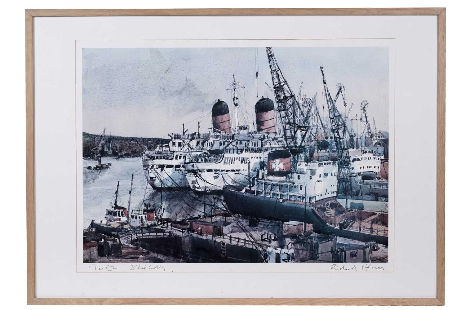 Richard Hobson - Tyne Dry Dock North Shields | signed photolithographic print