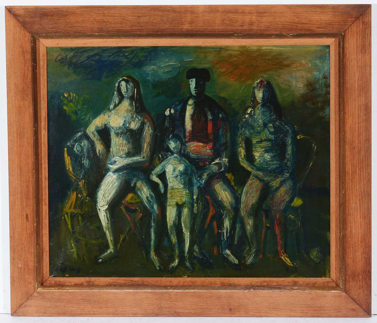 Follower of Pablo Picasso - Figures and Chairs | oil - Image 2 of 6