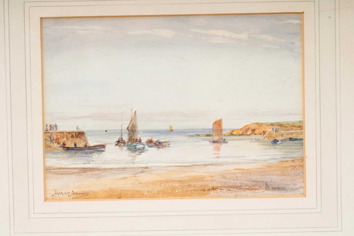 Joseph Jobling - Fishing Boats in Harbour | watercolour - Image 4 of 5