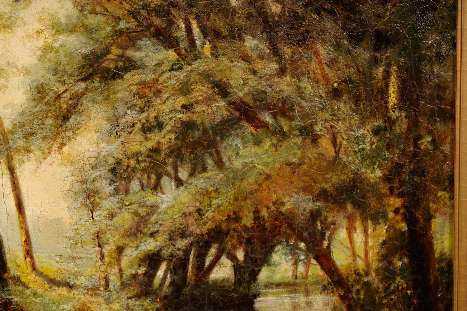 19th Century French School - Dappled Light Reflected on a River | oil - Image 3 of 5