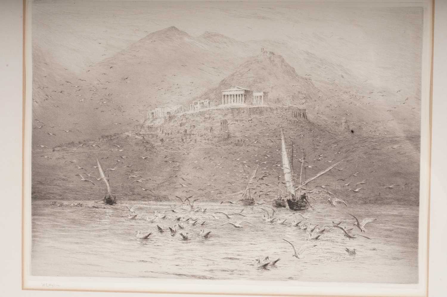 William Lionel Wyllie - "The Poseidon Temple, Attica" | dry point - Image 3 of 12