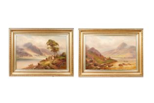 C. Hutchinson - A Pair of Highland Landscape Views | oil