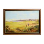 Thomas Wilkinson - A Summers Day at St Andrews Golf Course | oil