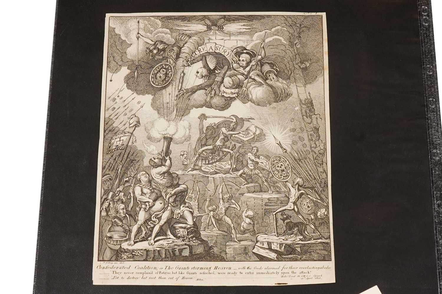 James Gillray - Confederated-Coalition;-or-The Giants storming Heaven | etching - Image 2 of 2