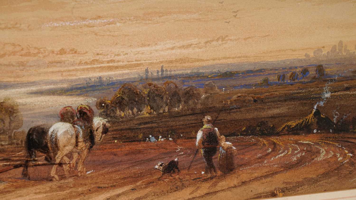 Thomas Miles Richardson - Ploughing at Dusk | watercolour - Image 3 of 10