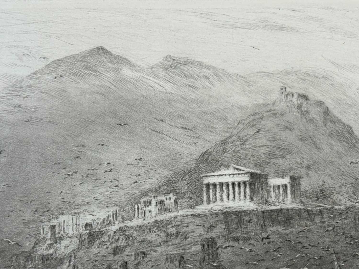 William Lionel Wyllie - "The Poseidon Temple, Attica" | dry point - Image 7 of 12