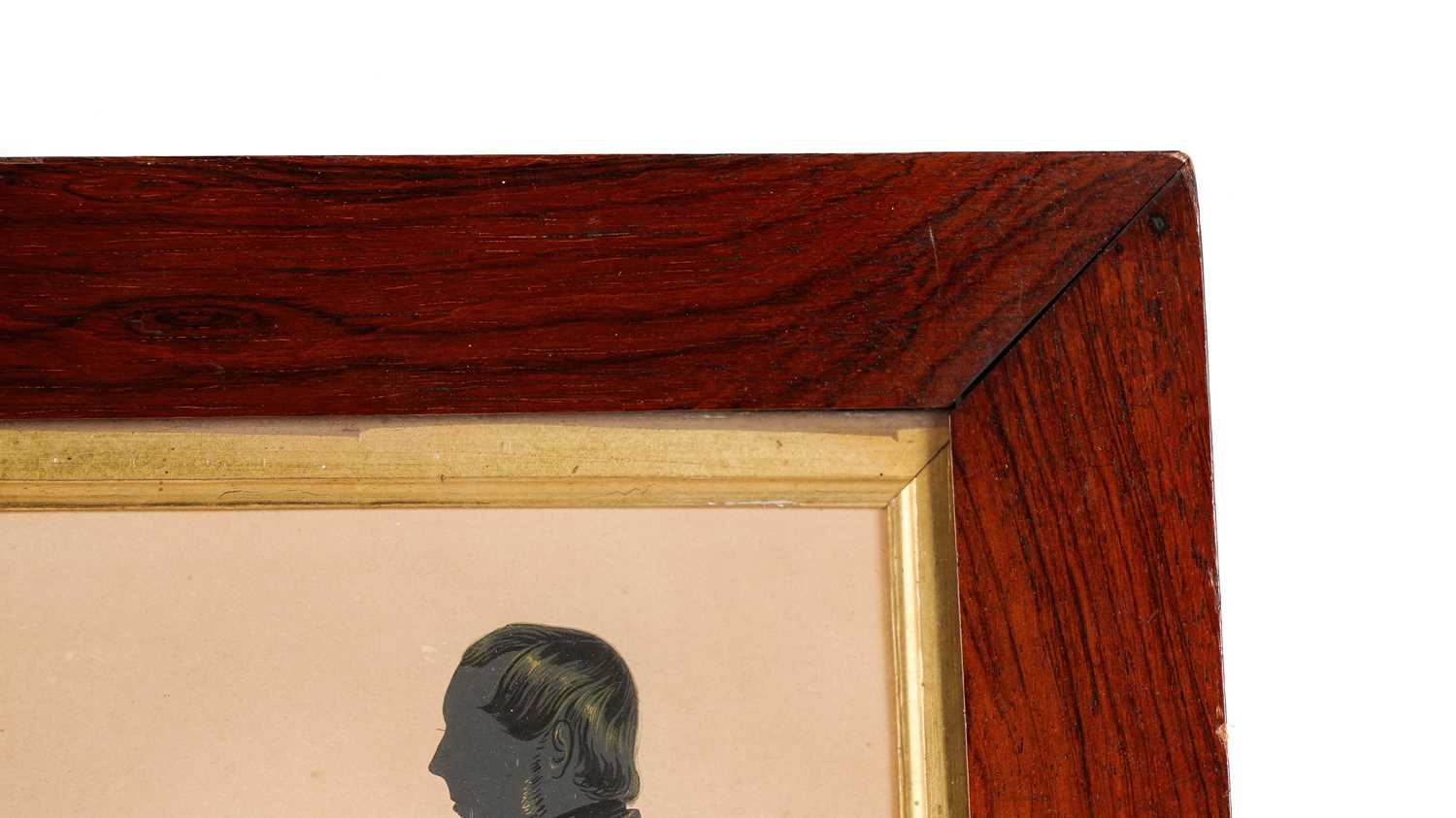 19th Century British School - A silhouette of a father and daughter | gouache and gilt - Image 4 of 7