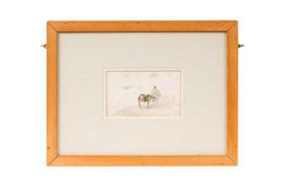 Alphonse Legros - Two figural studies from a sketchbook framed together | watercolour