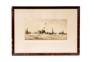 Frank Henry Mason - Surrender of the German Fleet | etching