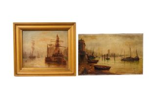 Bernard Benedict Hemy - North Shields Fish Quay & Ships in Harbour | oil