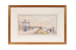 In the manner of John Strickland Goodall - Promenading at the Beach | watercolour