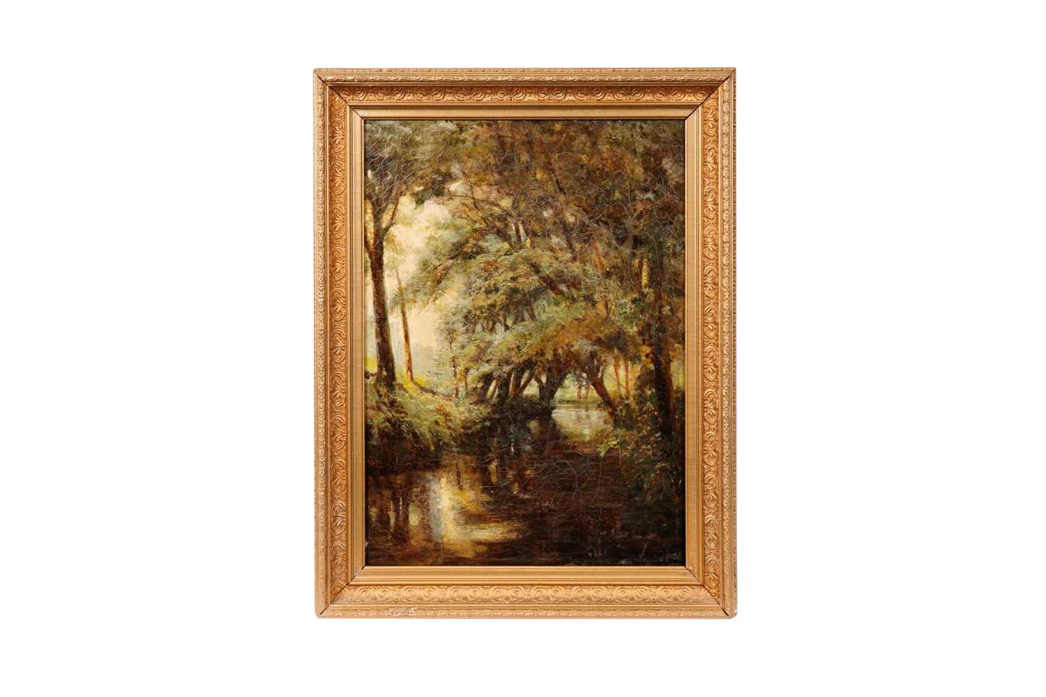 19th Century French School - Dappled Light Reflected on a River | oil