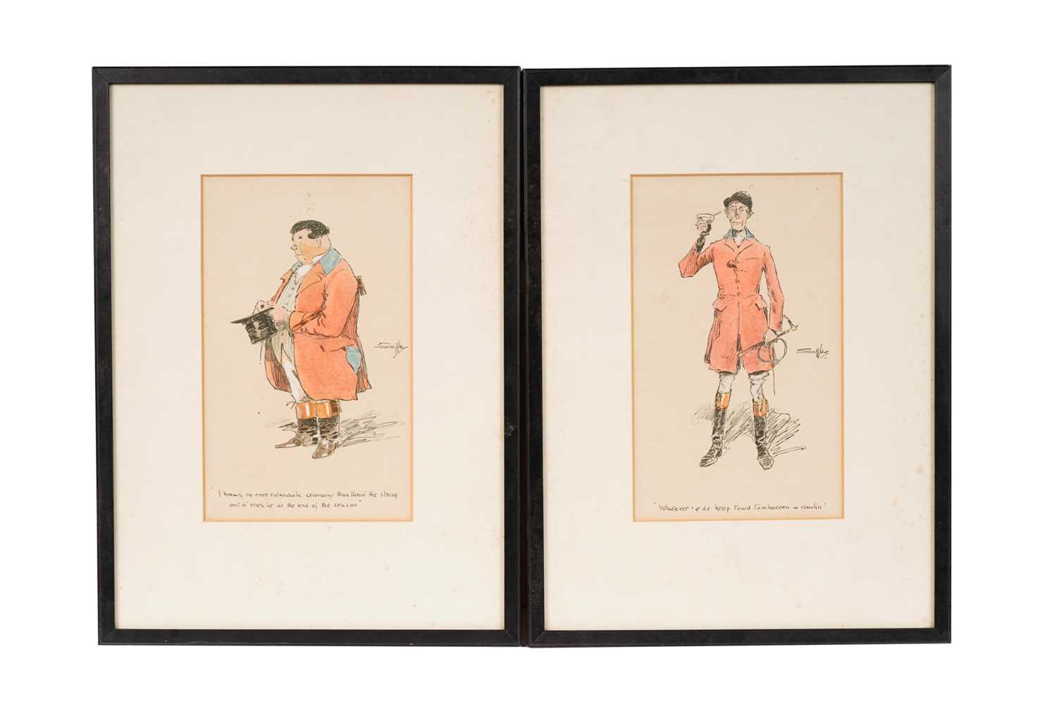 "Snaffles" Charles Johnson Payne - a pair of sporting character studies | hand-tinted lithographs