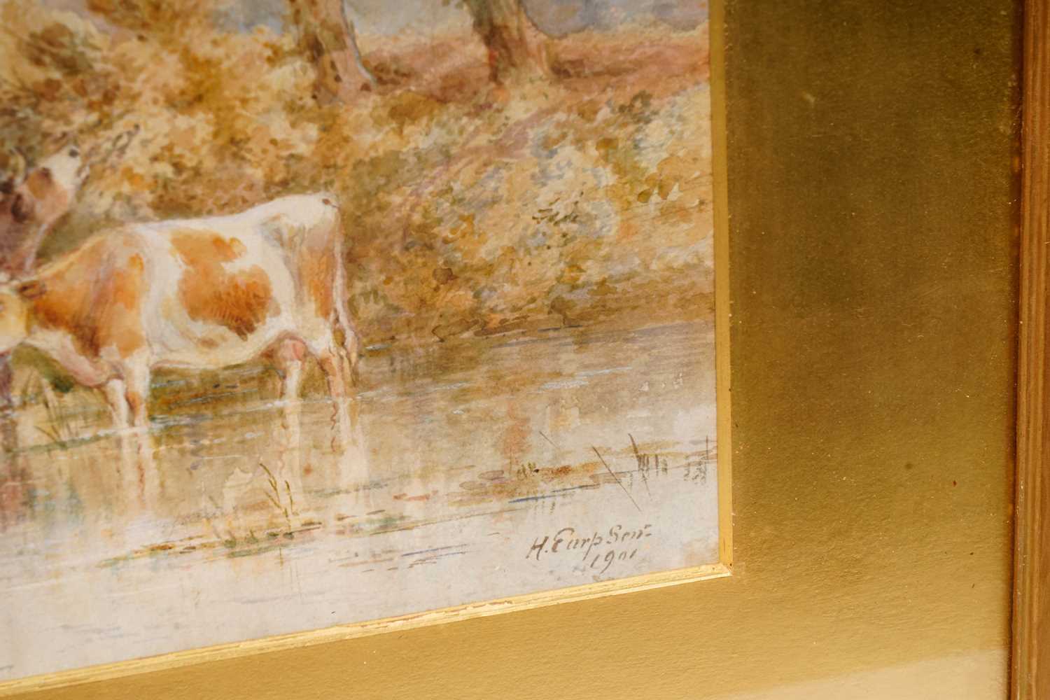 Henry Earp Snr - Cattle in a Stream | watercolour - Image 5 of 6