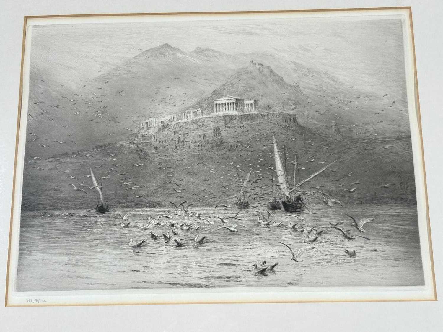 William Lionel Wyllie - "The Poseidon Temple, Attica" | dry point - Image 4 of 12