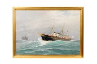 Alfred Olsen - Full Steam at Sea | oil