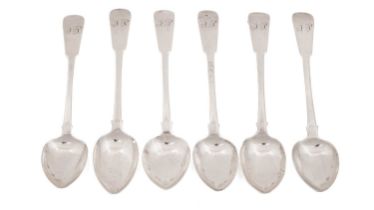 A set of six teaspoons by Henry Mouncie, Dumfries