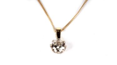 A single-stone diamond pendant