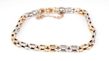 A high-carat two-tone brick-link bracelet