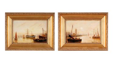 Bernard Benedict Hemy - a pair of marine views, including the Low Light at North Shields | oil