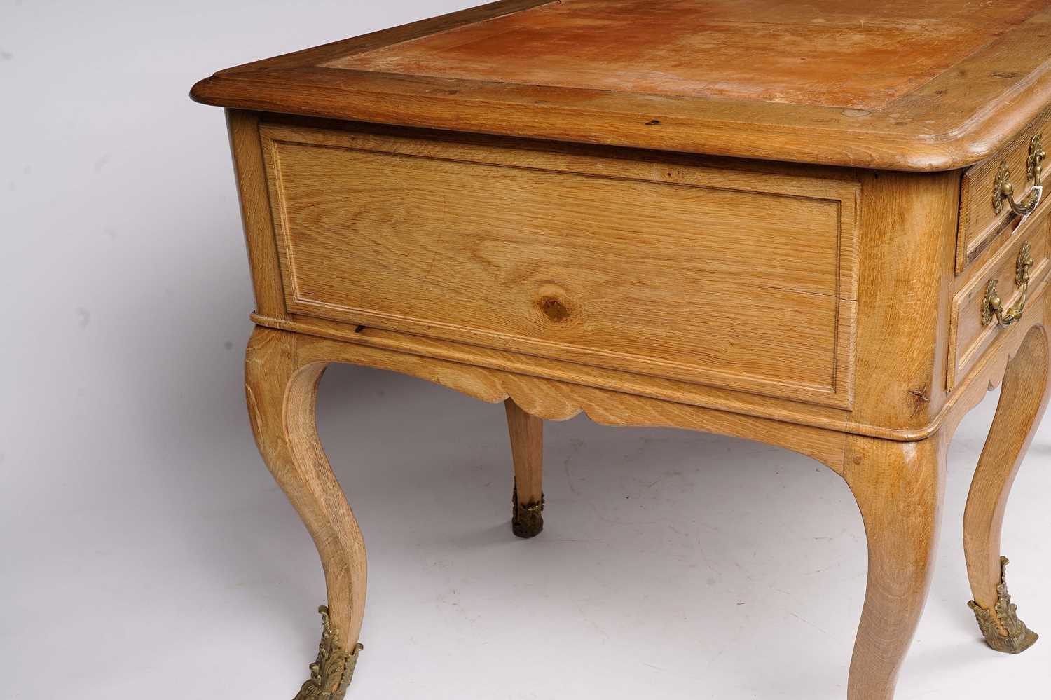 A large French light oak writing desk - Image 2 of 11