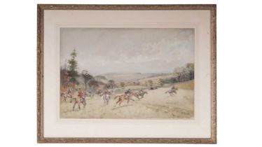Tom Carr - The Galloping Hunt | watercolour