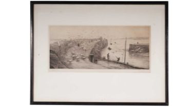 William Lionel Wyllie - "St. Andrews Harbour" | drypoint